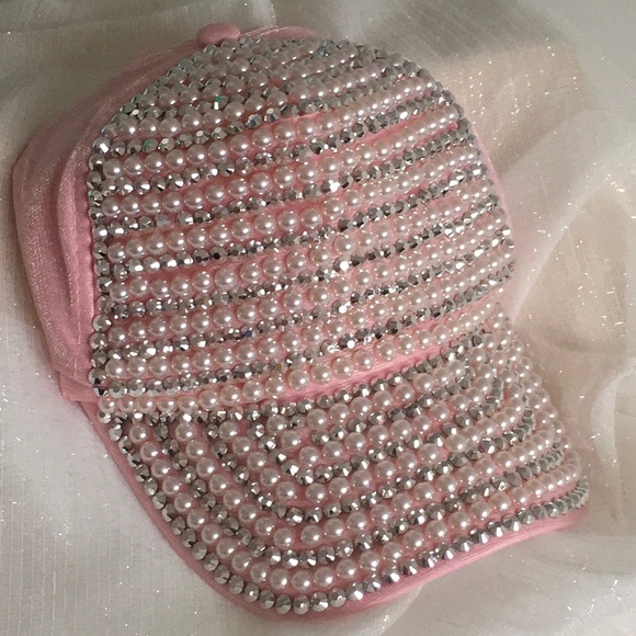 Pink Pearl and Rhinestone Cap - Picture 9 of 10